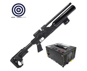 Carabina PCP Kral Arms Puncher NP 500 S 5.5mm + Compressor de Ar Portátil + Alvos