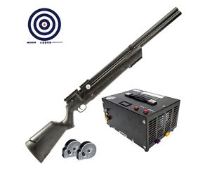 Carabina PCP Leviathan PS-R2 Nova Vista 5.5mm + Compressor de Ar Portátil + Magazine + Alvos