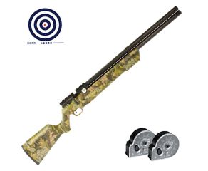 Carabina PCP Leviathan PS-R2 Nova Vista Camuflada 5.5mm + Bomba Manual PCP + Magazine + Alvos