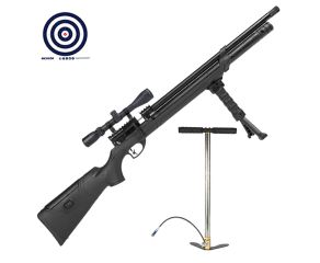 Carabina PCP Niksan Archero S 5.5mm + Bomba Manual PCP + Luneta 4-16x44 + Alvos