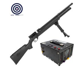 Carabina PCP Niksan Archero S 5.5mm + Compressor de Ar Portátil + Alvos