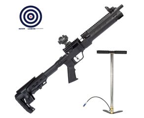 Carabina PCP Niksan TACTO-S 5.5mm + Bomba Manual PCP + Red Dot T4 1x22 + Alvos