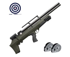 Carabina PCP Nova Vista Bullpup Behemoth PS-R2-S Verde Militar 5.5mm + Magazine + Alvos