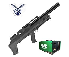 Carabina PCP Nova Vista Bullpup Behemoth PS-R2-SF 6.35mm + Compressor de Ar KMD + Alvos