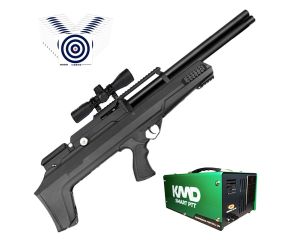 Carabina PCP Nova Vista Bullpup Behemoth PS-R2-SF 6.35mm + Compressor KMD + Luneta 4x32 + Alvos