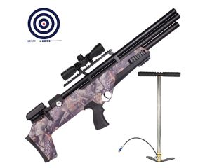 Carabina PCP Nova Vista Bullpup Behemoth PS-R3-S Camuflada 5.5mm + Bomba PCP + Luneta 4x32 + Alvos