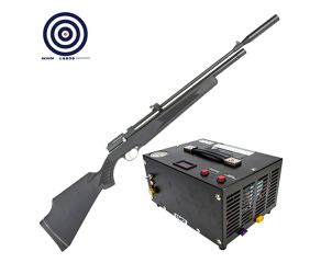 Carabina PCP PR900S G2 5.5mm VR + Compressor de Ar Portátil + Alvos