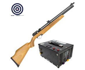 Carabina PCP PR900W G2 5.5mm VR + Compressor de Ar Portátil + Alvos