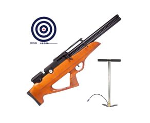 Carabina PCP Nova Vista Bullpup Behemoth PS-R2-SF Wood 5.5mm + Bomba Manual PCP 300 BAR FXR + Alvos