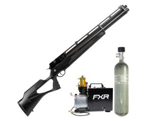 Carabina PCP R8 Black Standard Rossi 6.35mm + Cilindro Scuba PCP + Compressor PCP FXR 220V