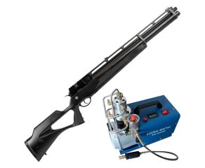 Carabina PCP R8 Black Standard Rossi 6.35mm + Compressor PCP 220V