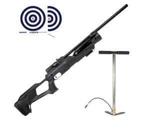Carabina de Pressao PCP Reximex Accura 5.5mm + Bomba Manual PCP 300 BAR FXR + Alvos