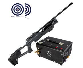 Carabina de Pressao PCP Reximex Accura 5.5mm + Compressor de Ar Portatil para Carabinas PCP + Alvos