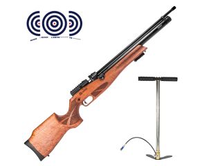 Carabina PCP Reximex Daystar Wood 5.5mm + Bomba Manual PCP + Alvos
