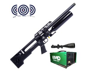 Carabina PCP Reximex Throne Gen 2 5.5mm + Compressor de AR KMD + Luneta 6-24x50 + Alvos