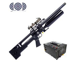 Carabina PCP Reximex Throne Gen 2 5.5mm + Compressor de Ar Portatil + Luneta 1.2-6X24 IR + Alvos