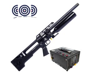 Carabina PCP Reximex Throne Gen 2 5.5mm + Compressor de Ar Portatil + Alvos