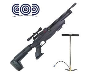 Carabina PCP Reximex Tormenta 5.5mm + Bomba Manual PCP + Luneta 3-9x40 + Alvos