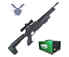 Carabina PCP Reximex Tormenta 5.5mm + Compressor de Ar KMD + Luneta 4x32 + Alvos