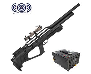 Carabina PCP Reximex Zone 5.5mm + Luneta 1.2-6X24 IR + Compressor de Ar Portatil + Alvos