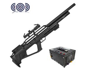 Carabina PCP Reximex Zone 5.5mm + Luneta ER 1-6x24 IR + Compressor de Ar Portatil + Alvos