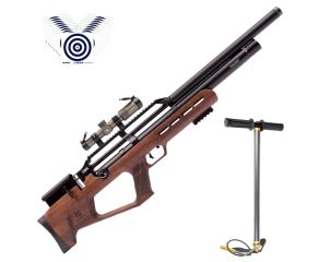 Carabina PCP Reximex Zone Wood 5.5mm + Bomba Manual PCP + Luneta 1.2-6X24 IR + Alvos