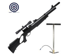 Carabina PCP Rossi Dione 5.5mm + Bomba Manual PCP + Luneta 3-9x40 SFP + Alvos