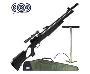 Carabina PCP Rossi Dione 5.5mm + Bomba Manual PCP + Luneta Rossi 4X32 + Capa Universal + Alvos