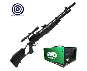 Carabina PCP Rossi Dione 5.5mm + Compressor de AR KMD + Luneta 3-9x40 SFP + Alvos