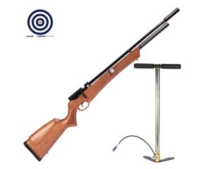 Carabina PCP Rossi Outlander Madeira 5.5mm + Bomba Manual PCP + Alvos