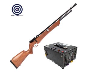 Carabina PCP Rossi Outlander Madeira 5.5mm + Compressor de Ar Portátil + Alvos