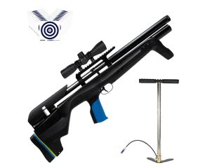 Carabina PCP Stoeger XM1 Bullpup 4.5mm + Bomba Manual PCP + Luneta 4x32 + Alvos