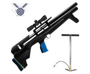 Carabina PCP Stoeger XM1 Bullpup 5.5mm + Bomba Manual PCP + Luneta 4x32 + Alvos