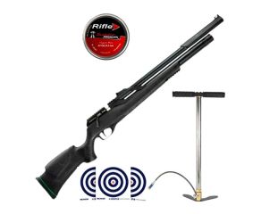 Carabina PCP Artemis T Rex 5.5mm + Bomba Manual PCP 300 BAR + Chumbos + Alvos