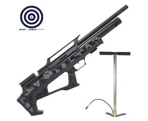 Carabina PCP Zeon Effecto Bullpup Camuflada 5.5mm + Bomba Manual PCP + Alvos