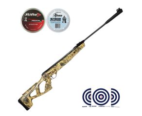 Carabina de Pressao Aselkon RX 1250 Camo 5 5mm + Chumbos Rifle  + Chumbos Votex + Alvos
