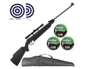 Carabina de Pressao Rossi Dione 4G 5.5mm + Luneta 4x20 + Capa Universal + Chumbinho + Alvos