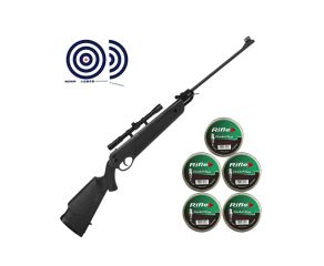 Carabina de Pressao Rossi Dione 4G 5 5mm + Luneta 4x20 Thunder Outdoors + Chumbos 5 5mm + Alvos