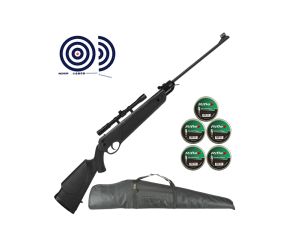 Carabina de Pressao Rossi Dione 4G 5.5mm + Luneta 4x20 + Chumbos + Capa Universal + Alvos