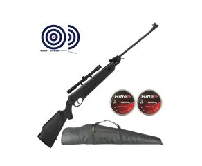 Carabina de Pressao Rossi Dione 4G 5 5mm + Luneta 4x20 + Capa Universal LC + Chumbos + Alvos