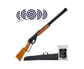 Carabina de Pressao Rossi Cowboy Lever Action Wood 4.5mm + Esferas + Capa Rossi 45p + Alvos Kit 1