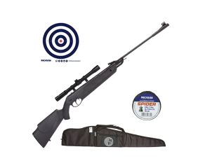 Carabina Dione 5G Nitro 5.5mm + Luneta 4x20 + Capa Universal +  Chumbos + Alvos