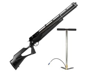 Carabina PCP R8 Black Standard Rossi 5.5mm + Bomba Manual PCP 300 Bar Pe Fixo FXR