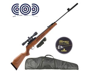 Carabina de Pressao Rossi Black Bear Nitro 6.35mm + Luneta 4x32 + Capa + Chumbinho + Mount + Alvos