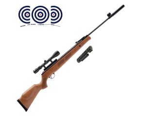 Carabina de Pressao Rossi Black Bear Nitro 6.35mm + Luneta Rossi 3-9x40 11mm + Mount + Alvos