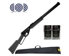 Carabina de Pressao Rossi Cowboy Lever Action 4.5mm + Esferas + Capa Rossi 45p + Alvos