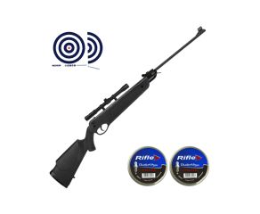 Carabina de Pressao Rossi Dione 4G Nitro 4 5mm + Luneta 4x20 Thunder Outdoors + Chumbos + Alvos