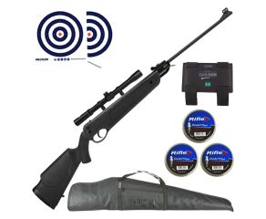 Carabina Rossi Dione 4G Nitro 4 5mm + Luneta 4x20 + Porta Chumbos + Capa +  Chumbos + Alvos