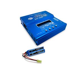 Bateria Airsoft Lipo 7.4v 1100mAh + Carregador Balanceador L6AC