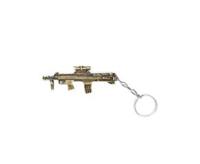 Chaveiro Metal Fuzil Bullpup Dourado - Bélica